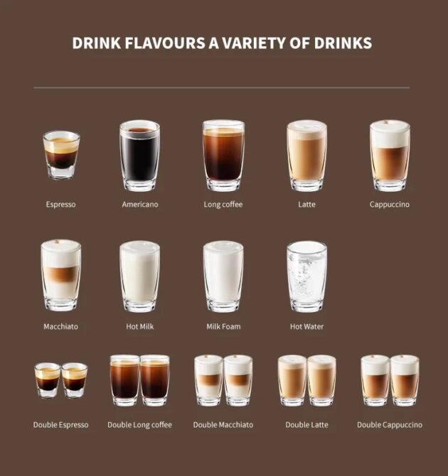 Over 20 programmable beverage options in this automatic coffee machine